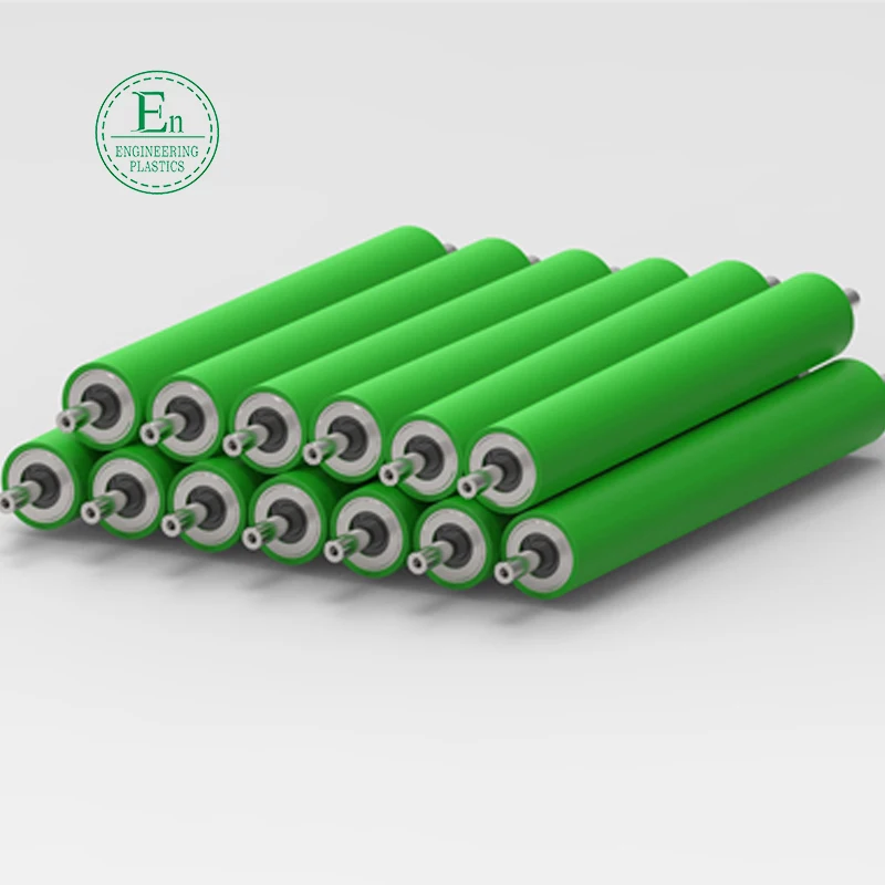 Yellow rubber roller custom wear resistant nylon products roller printing machine spare parts PU guide roller