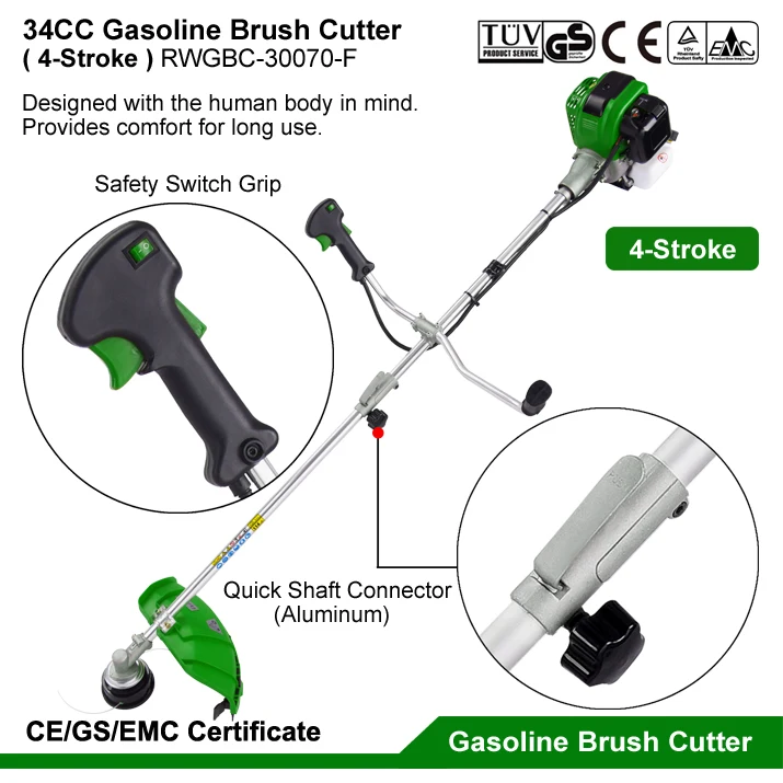 Sale 34CC Gasoline Power Grass Cutter 4-Stroke Farm Gardening Tools Gas Grass Trimmer Machine Lawn Mower Petrol Brush Cutters
