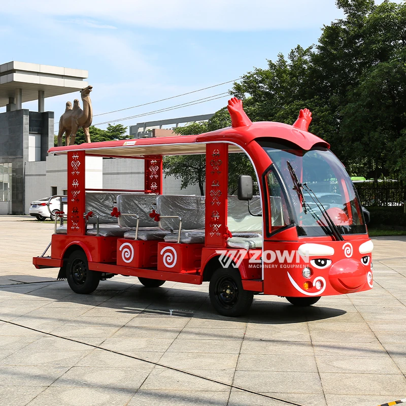 Tourist Shuttle Bus Sightseeing Bus Classic Cartoon Design Appearance Scenic Tour Bus Zoo Tours Car on Sale