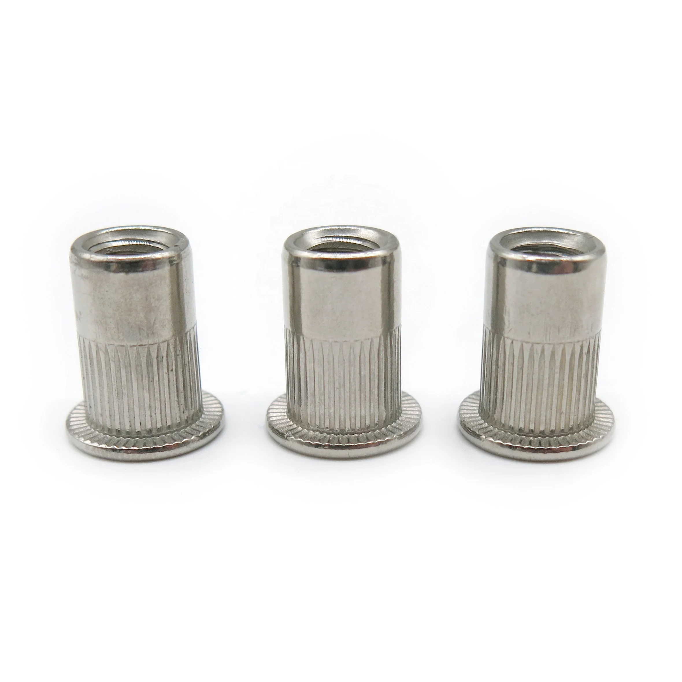 Made in china Stainless Steel SUS304 Carbon Steel Zinc Plated Rivet Nuts Flat Round Head Pull Rivet Nuts With Knurled Body