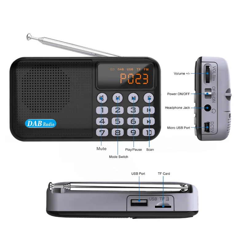  DAB-P8 портативный DAB/DAB + FM цифровое радио с синий зуб динамик и TF карты USB