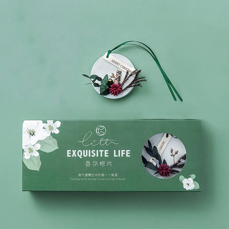 Private Label Scented Candles Multi Dried Flowers Soy Wax Tablet for Christmas Holiday Room