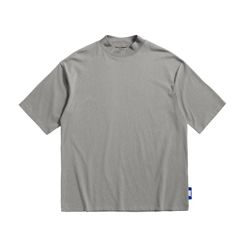 Футболка TS184 мужская оверсайз с ложным воротником, Классическая Свободная рубашка из 100% хлопка, в стиле унисекс