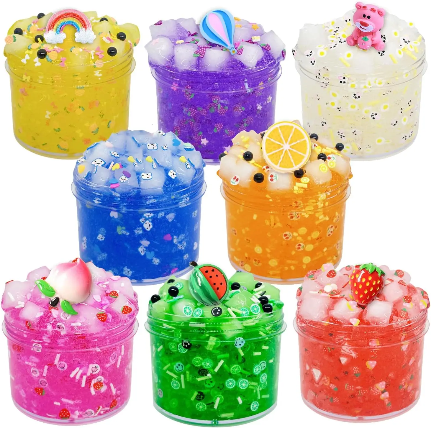 Hot selling 8 pcs of slime toy per set for kid DIY making toys
