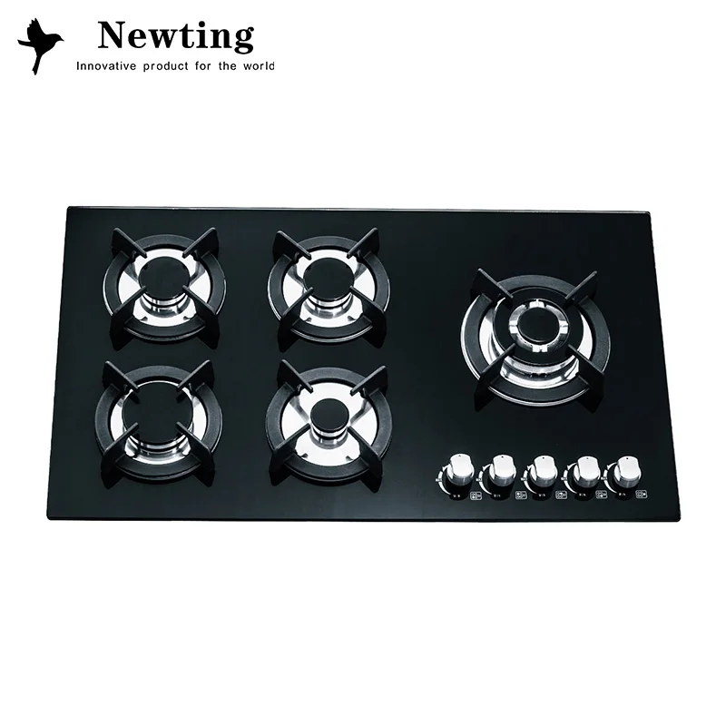 
Hot Sale Tempered Glass 5 Burner Gas Hob Cooker Gas Stove Kitchen Cooktop 