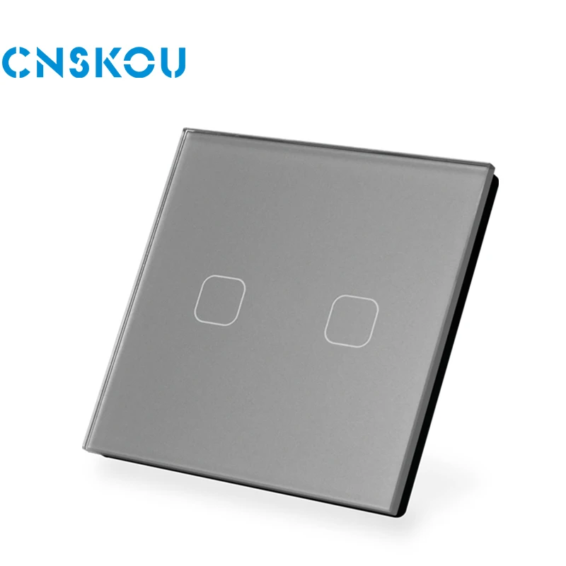 CNSKOU EU 2 Gang 2 Way 10 A Single Wire Water Proof Wall LED Light Touch Switch