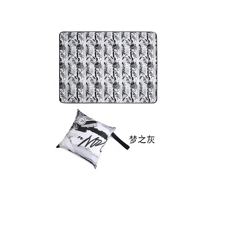 Portable Outdoor Folding Recycled Polyester Pvc Blue Voited Picnic Carpet Mat