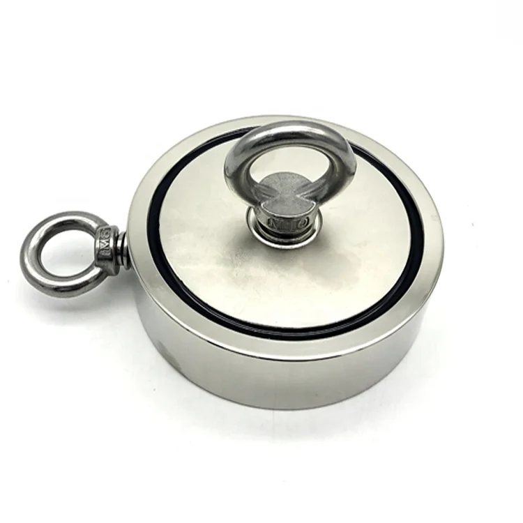 Fishing Magnet With Eyebolt 650 kg/1500 lbs Diameter 120mm Rare Earth Neodymium Strong  With Durable 20M Orange Rope