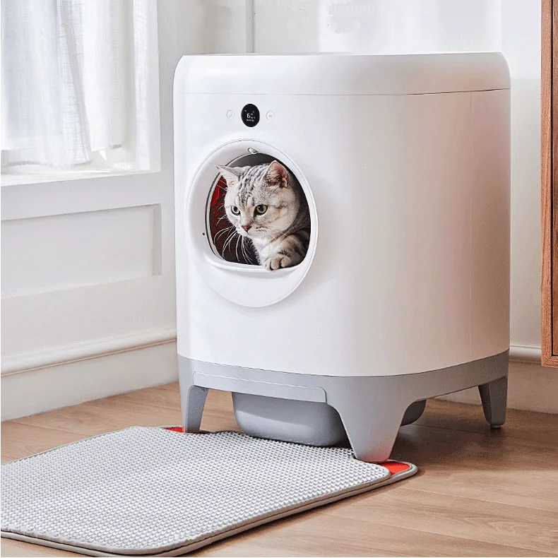 2022 Wholesale Hidden Cat Litter Box New Smart Large Cat Litter Box New Luxury  Automatic Cat Litter Box Hinged Top