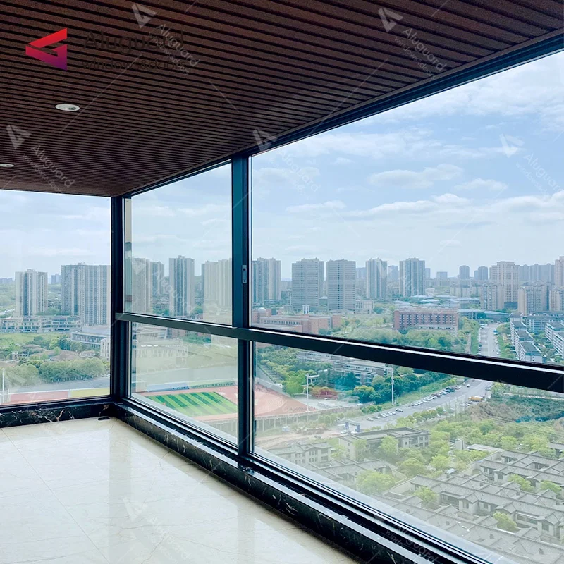 Latest design slim aluminum frame sliding windows and doors AAMA NFRC USA standard  villa house window sliding