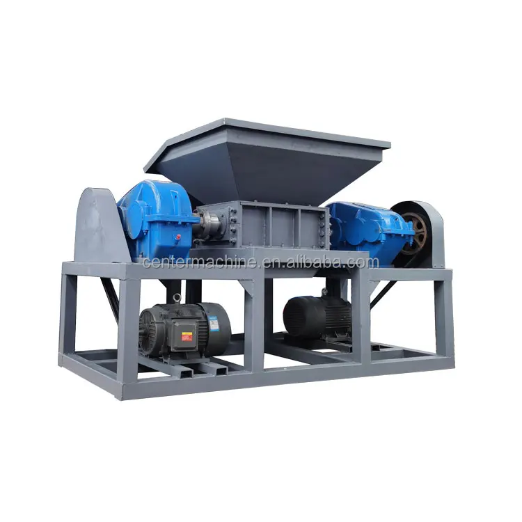 Good Price  400 Industrial Solid Scrap Metal Tire Rubber Plastic Wood Foam Silicone Rubber Double Shaft Shredder Machine