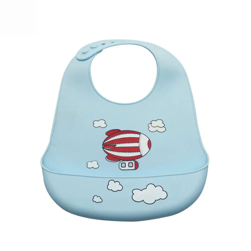 Hot Sale Custom Baby Food Silicone Divided Plate and Bibs Silicon Baby Bib Food Catcher Silicone Feeding Bibs