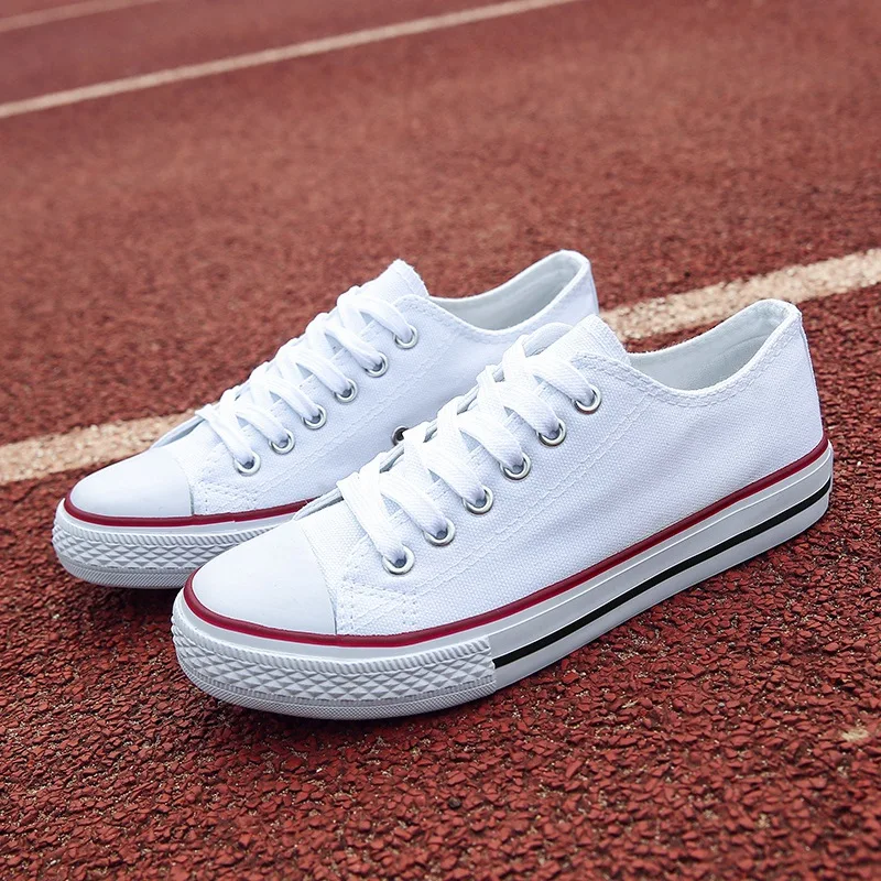 2021 canvas trendy shoes wholesale custom low top white canvas shoes