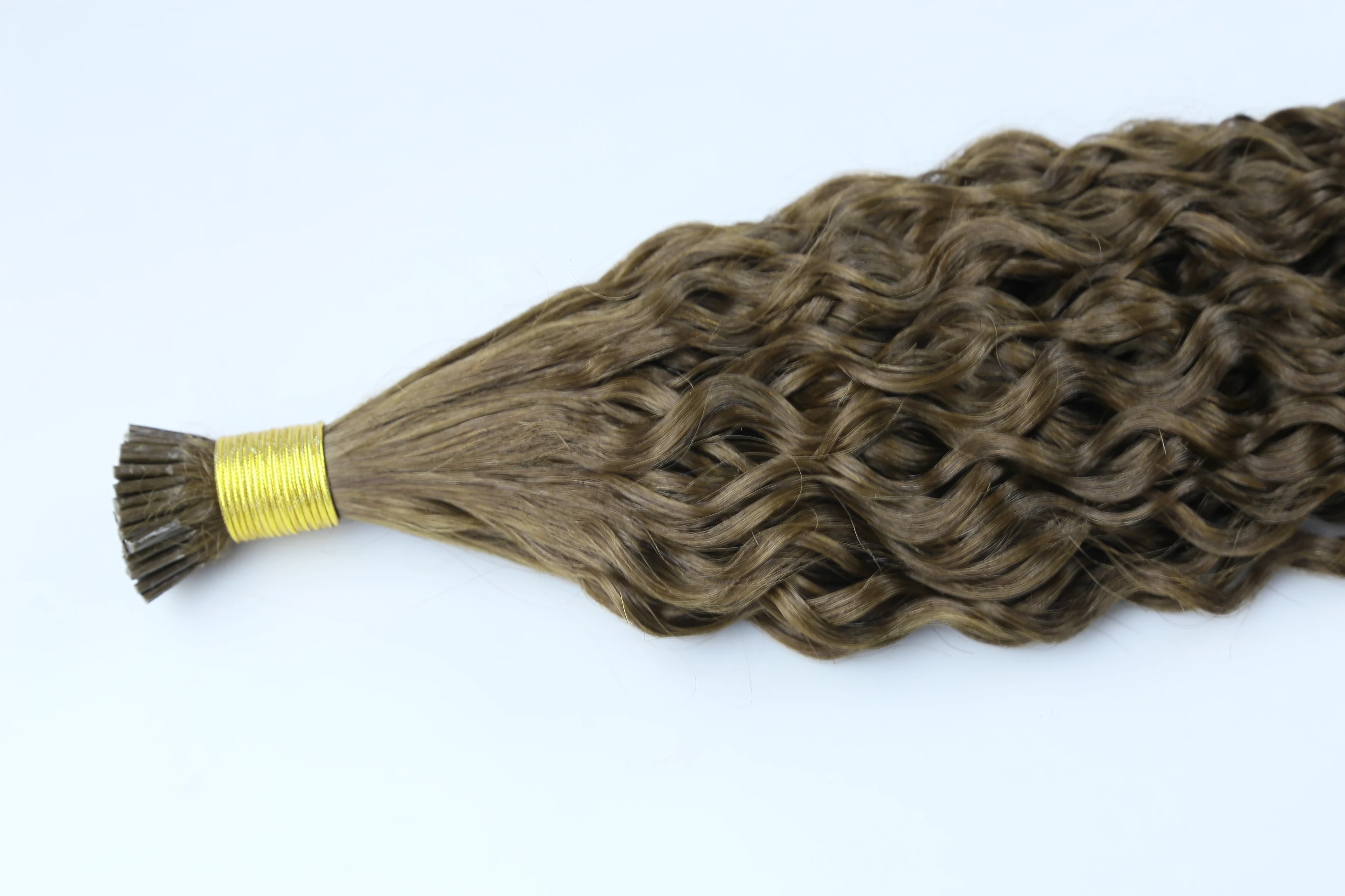 Wholesale #4 Color I Tip 100% Human Hair Extensions Best Selling Product Raw Human Hair 18 Inch Water Wave For Women