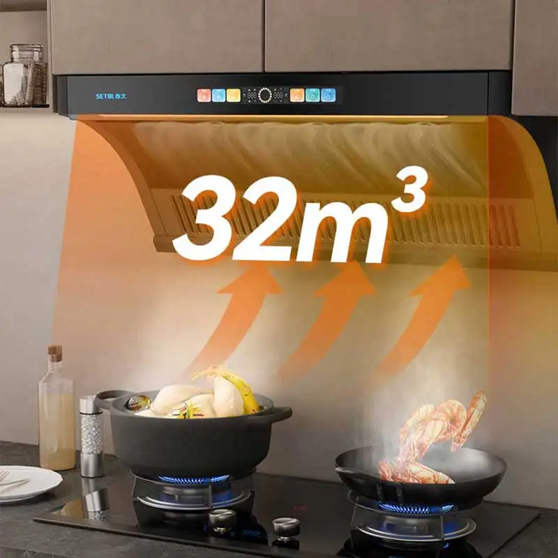 SERT Kitchen Appliance Touch Control 60 cm - 90 cm chimney hood Carbon filter Home Electric 2000m3/hr range hoods