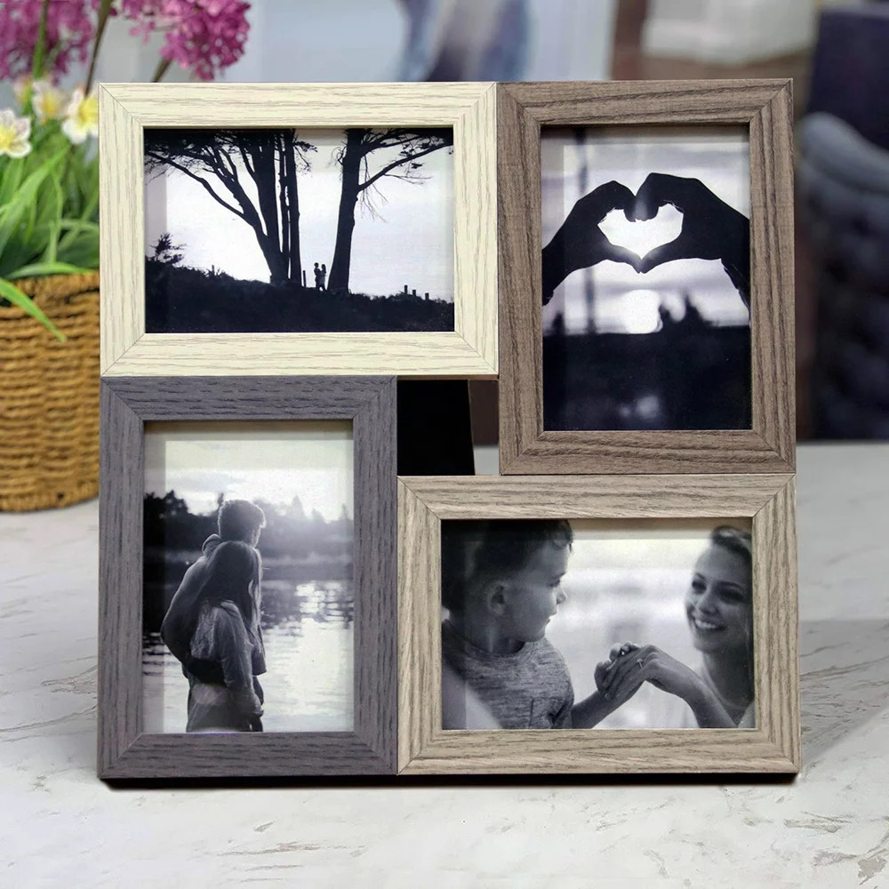 
4 Pcs A Set MDF Wooden ComboBox Collage Photo Frame Keep The Precious Moments In Your Life 