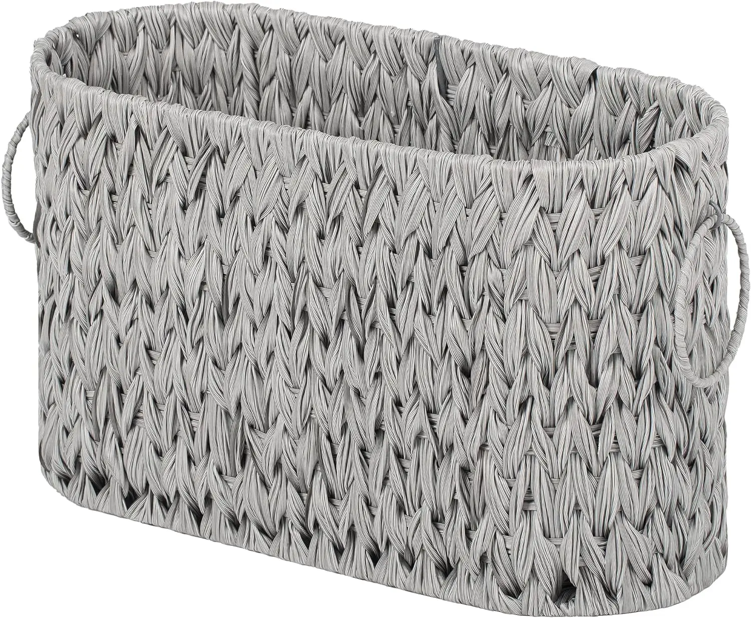 Free Standing Space-saving Grey Toilet Paper Basket with two handle for towels, magazines, books in the living room Bathroom
