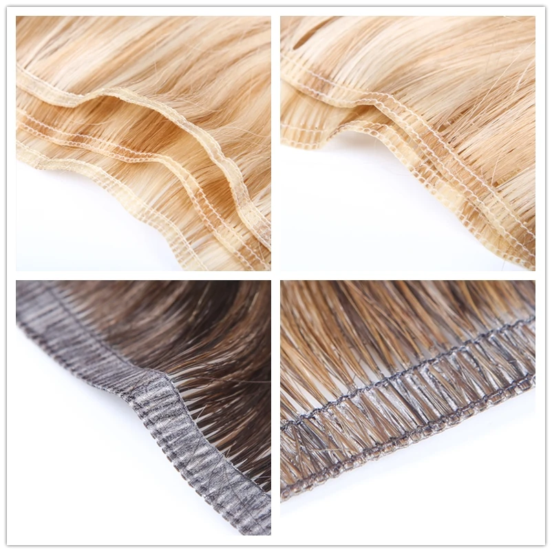 Wholesale Seamless Flat Weft Russian Remy  Human Hair Soft Thin PU Weft Hair Extensions Manufacturer