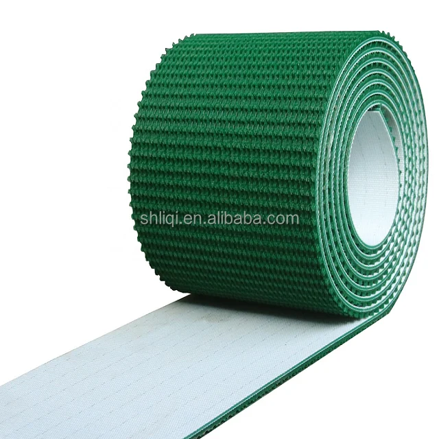 resistance green pvc rough top grass grip pattern conveyor belt