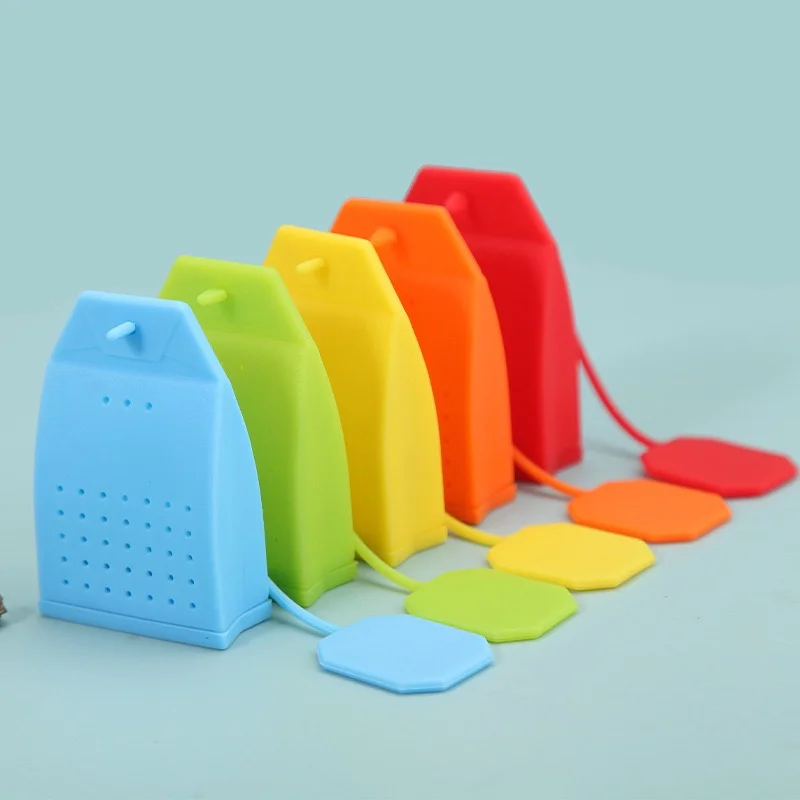 10 Pcs  Assorted Colors Reusable Silicone Tea Bags with Long Rope, Creative Premium Loose Leaf Tea Infuser Strainer for Tea Cups