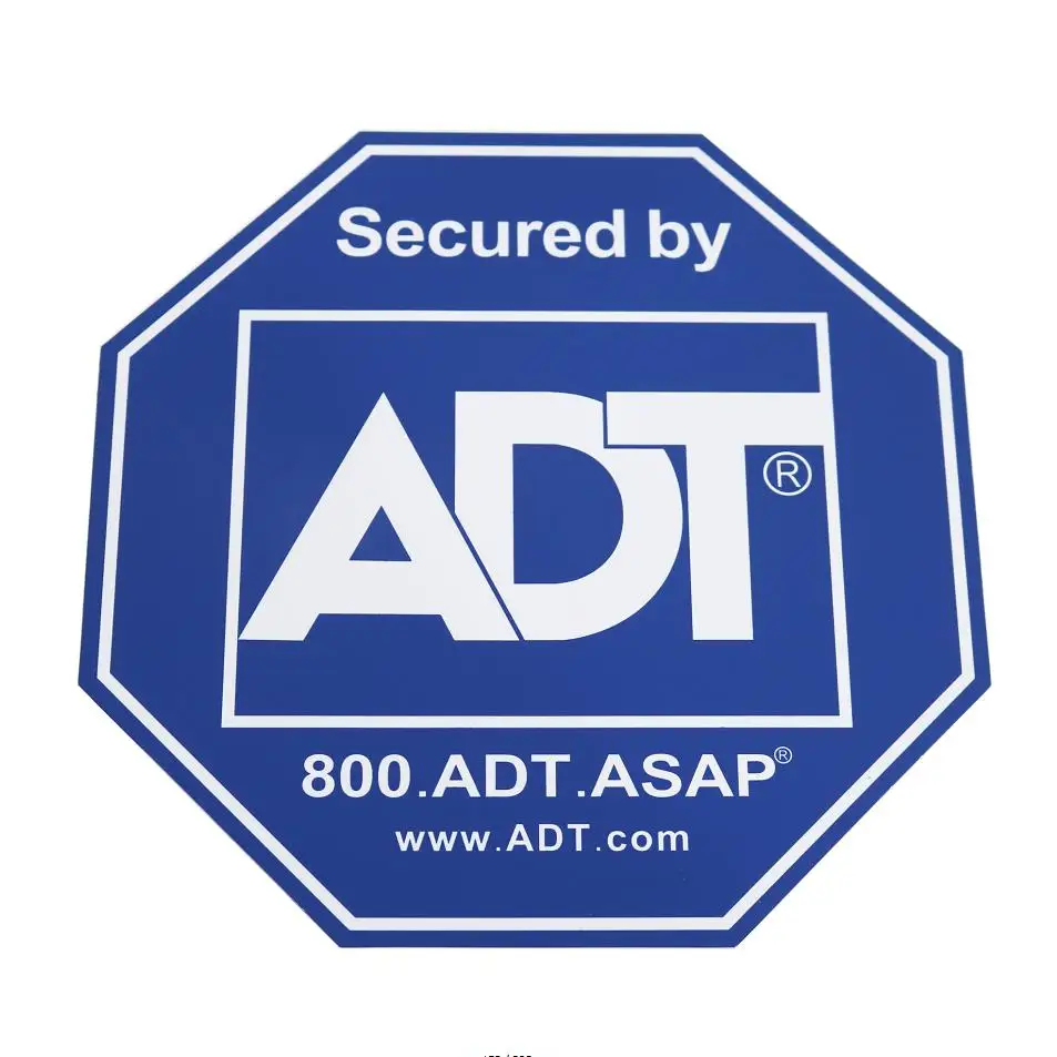 Customized ADT Plastic Safety Security Signs Warning Yard Signs With Aluminum Pole
