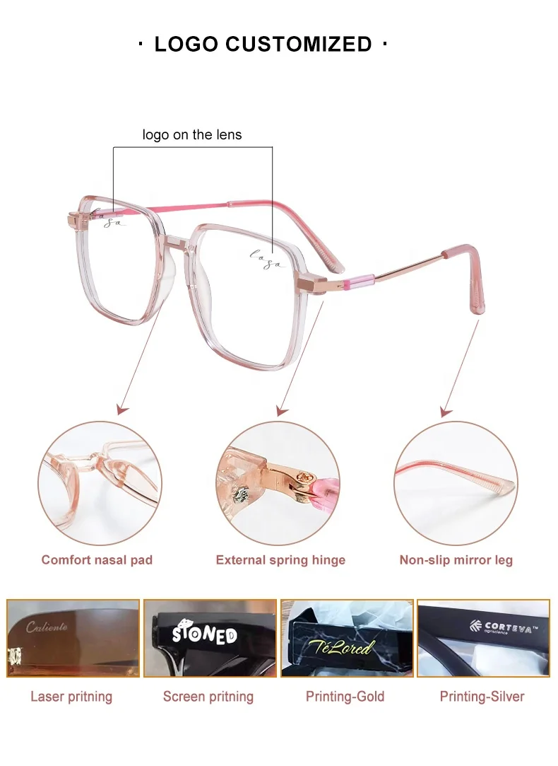 2024 Wholesale Newest Unisex Round Large Fashion Frames Optical Frame Anti Blue Light Blocking Design Custom Logo PC Glasses