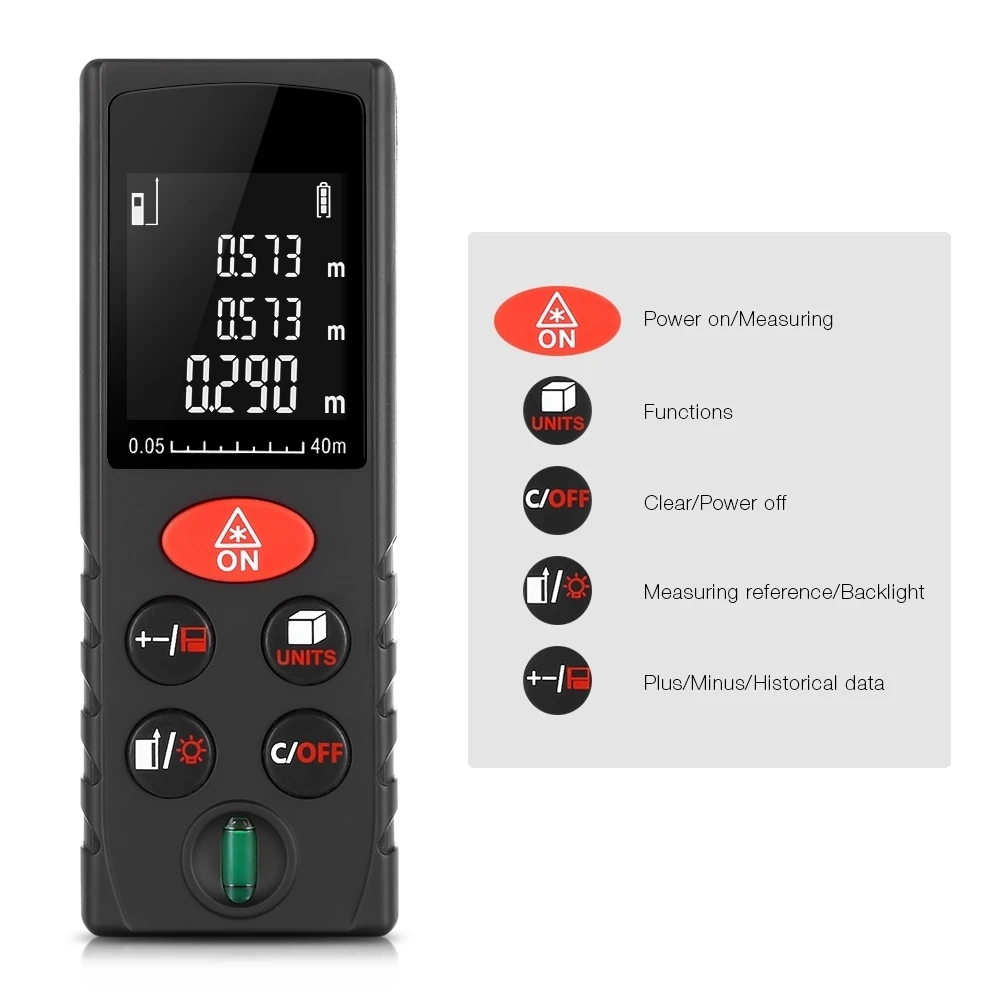 40 meters High Precision Portable Laser distance meter