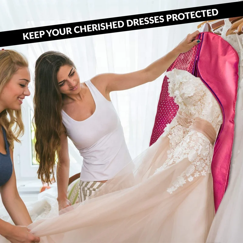 Нетканый 72 дюйма длинный свадебный протектор для платья, сумки для хранения одежды