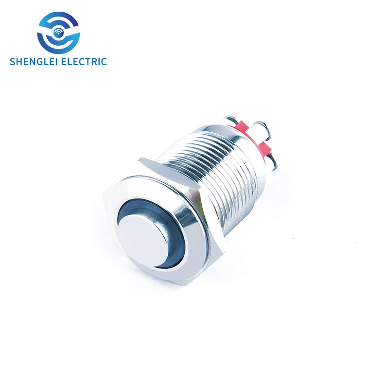 SHENGLEI 16mm push button switches four corner screw foot with lamp