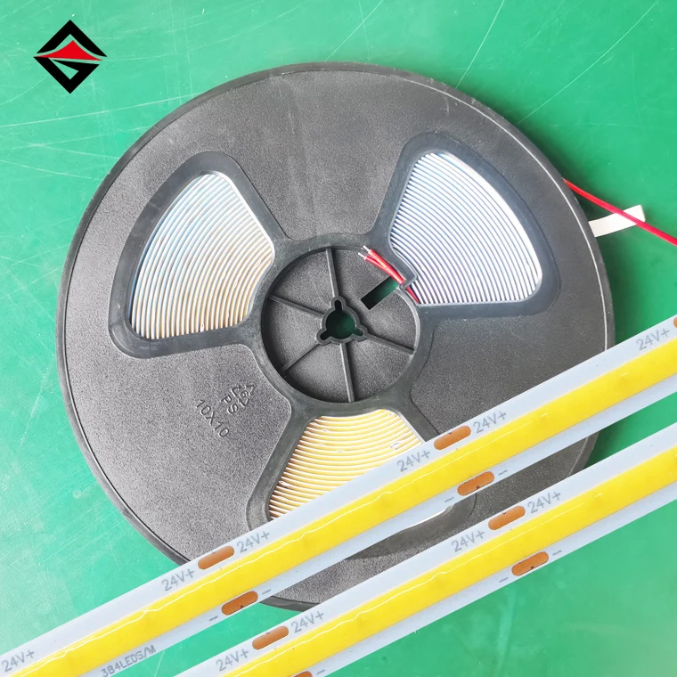 Hot sale 24v not drop cob strip 10w 384led 10mm no pressure drop cob led light strip