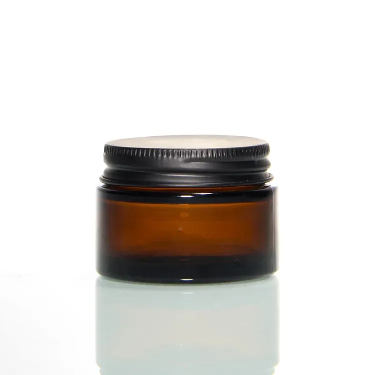 Factor Direct 2oz 4oz 8oz Amber Glass Candle Jar with Wooden Lids