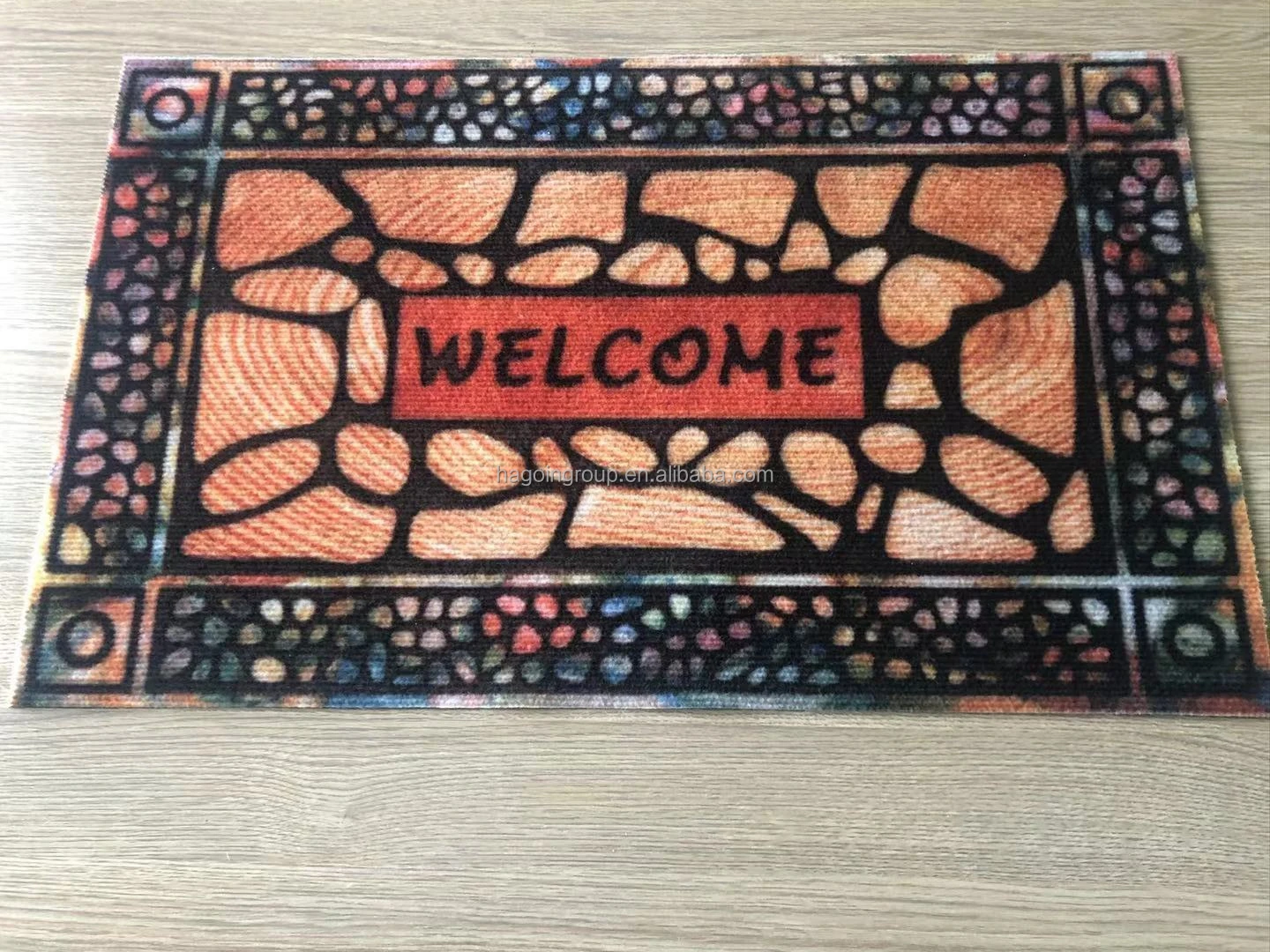 Various patterns Welcome printed door mat Carpet with PVC Backing