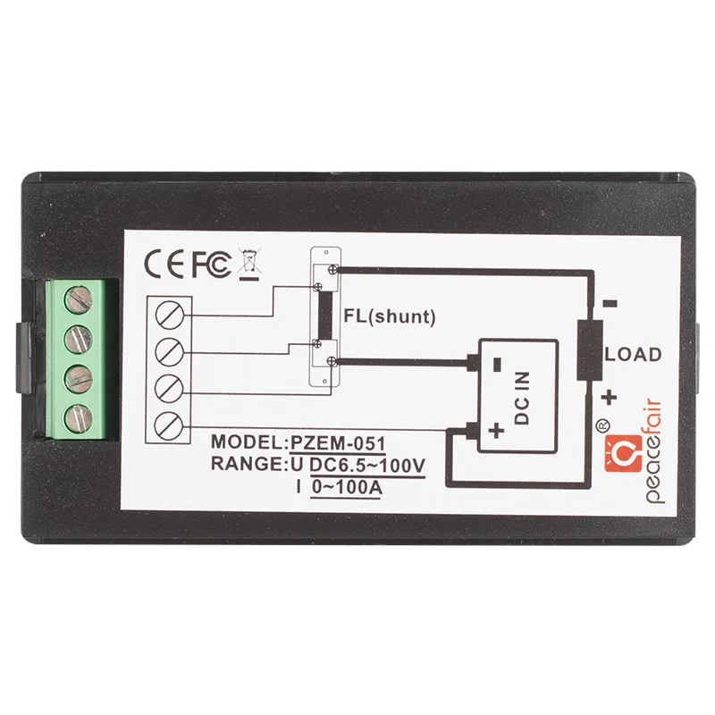 PZEM-051 With 50A Shunt 4in1 Current  Voltage Solar DC Energy Meter Volt Meter For Motorcycle