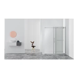 chrome aluminium profiles enclosure bathroom tempered glass shower enclosure with door
