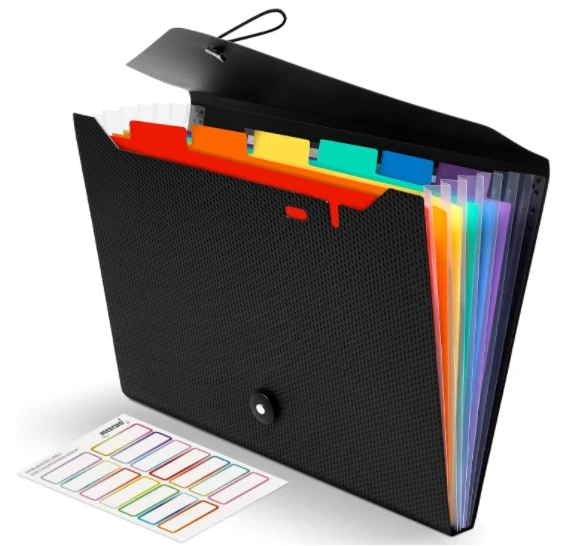 Expanding File Folder, 7 Pockets Accordion File Organizer, A4 Letter Size Paper Document Receipt Organizer