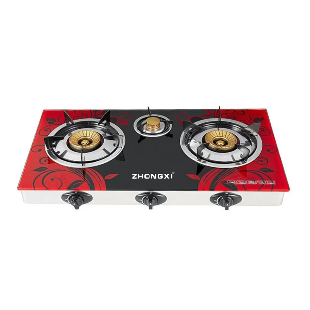 Tempered Glass Tabletop 3 Burners CKD SKD Gas Stove Gas cooker Table Top Kitchen Cooking Appliance High Quality Home Cookware