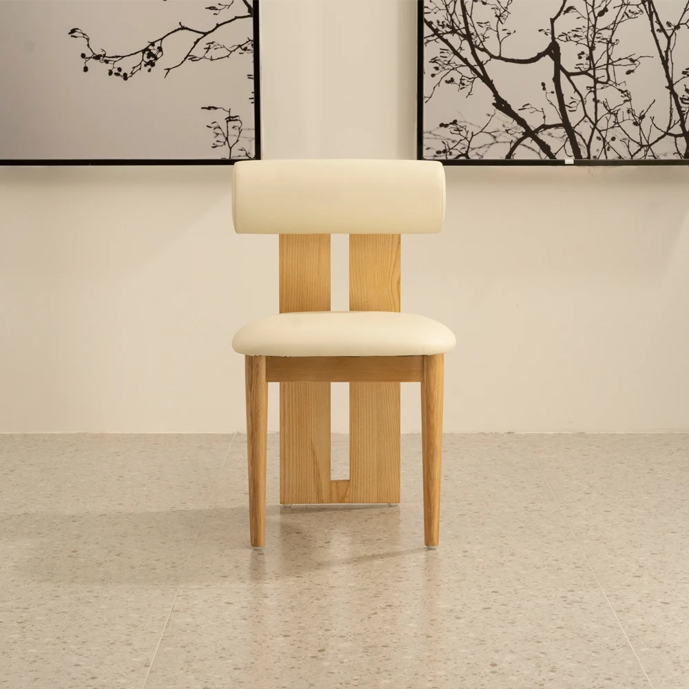 Nordic Restaurant Furniture Cafe Hippo Leather Upholstered Dining Chairs Wood Solid Frame Coffee Shop Hotel Wedding Modern