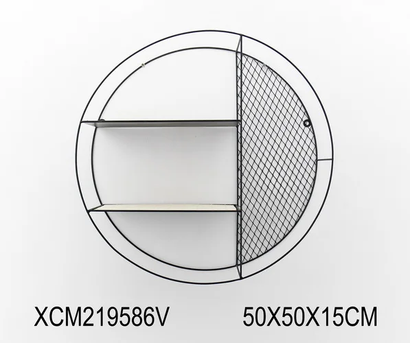 Best sallers 2021 Industrial Style Metal Round Shape Grid Wall Shelf Hanging Floating Display Iron Wall Holder Rack