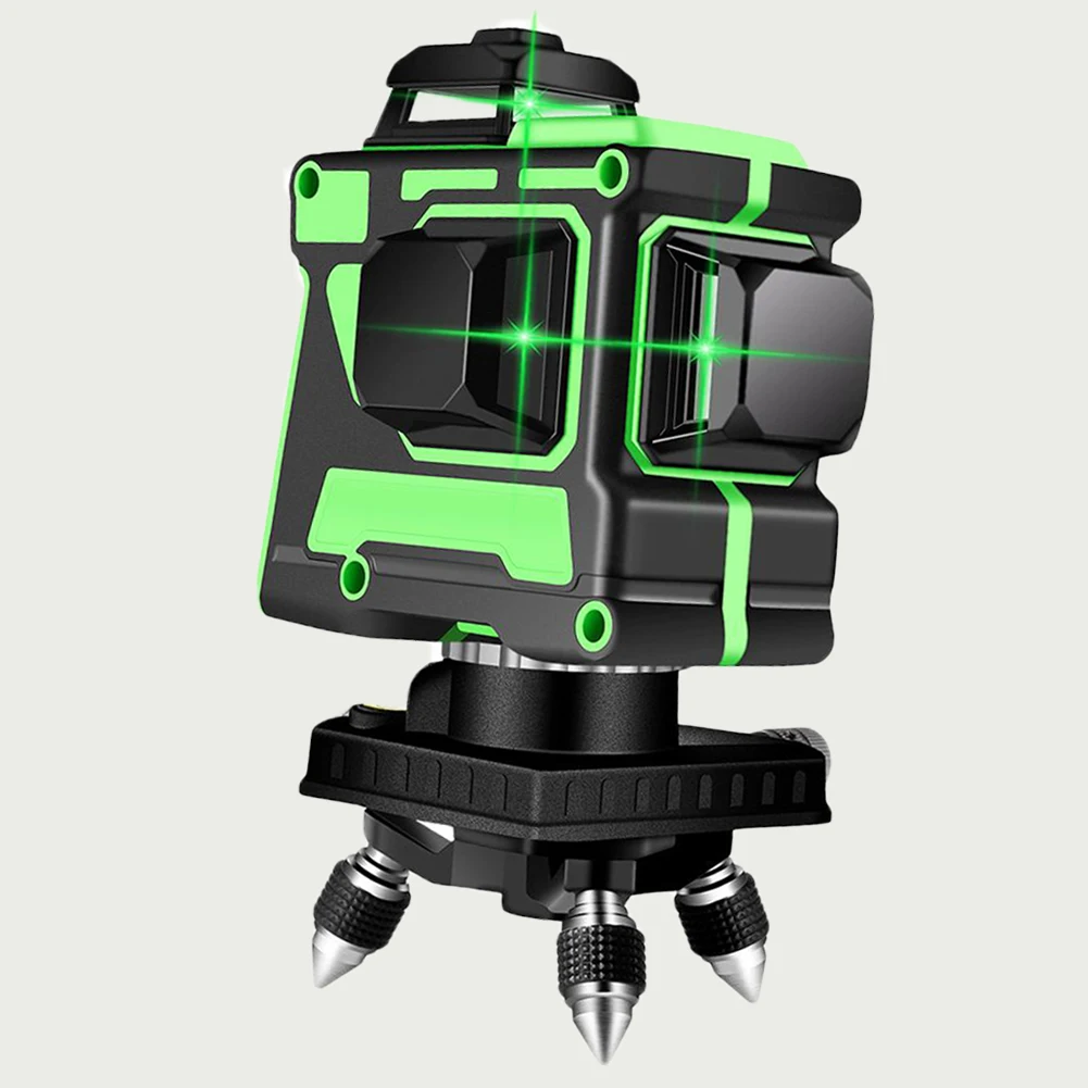 Профессиональный лазерный 3d уровень greenbeam с перекрестными линиями, автоматическая Поворотная конструкция, 12 линий, Лазерные уровни, штатив для лазерного уровня