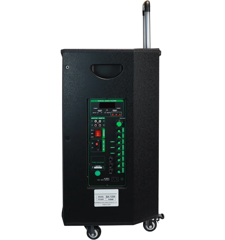 High End China Factory Sound Speakers Outdoor 15 inch Blue-tooth Speaker System OEM Trolley Boombox Battery Speaker With MIC