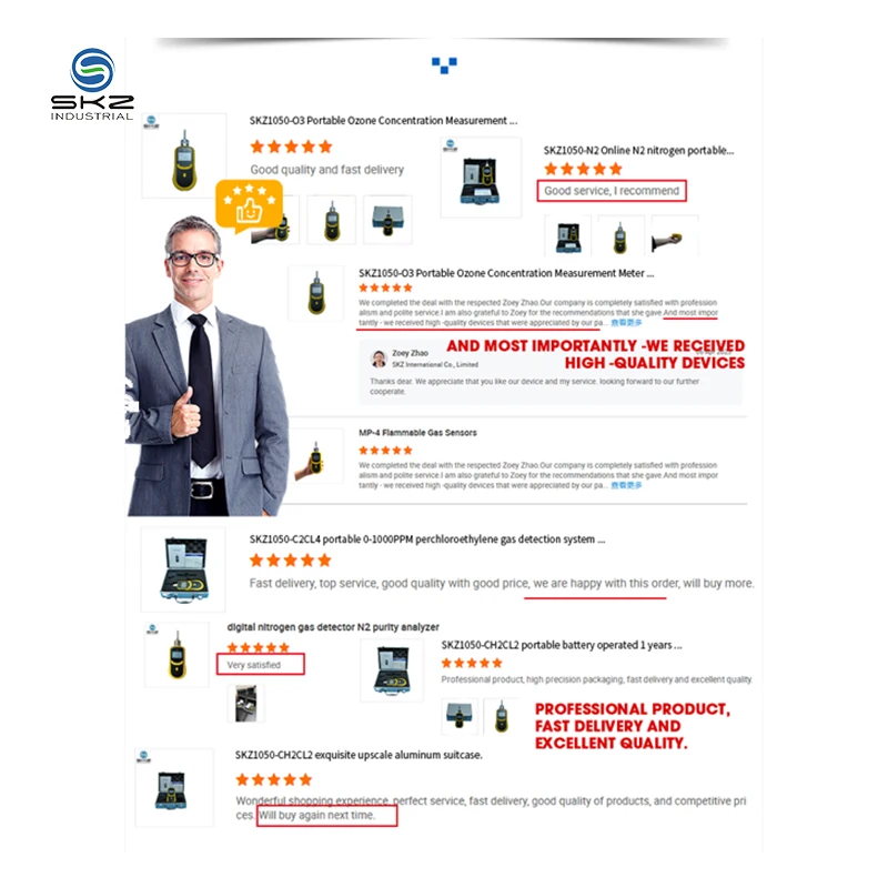 portable industrial SKZ1050-CL2 0-100ppm portable chlorine CL2 detector lab gas equipment with CE/ISO9001