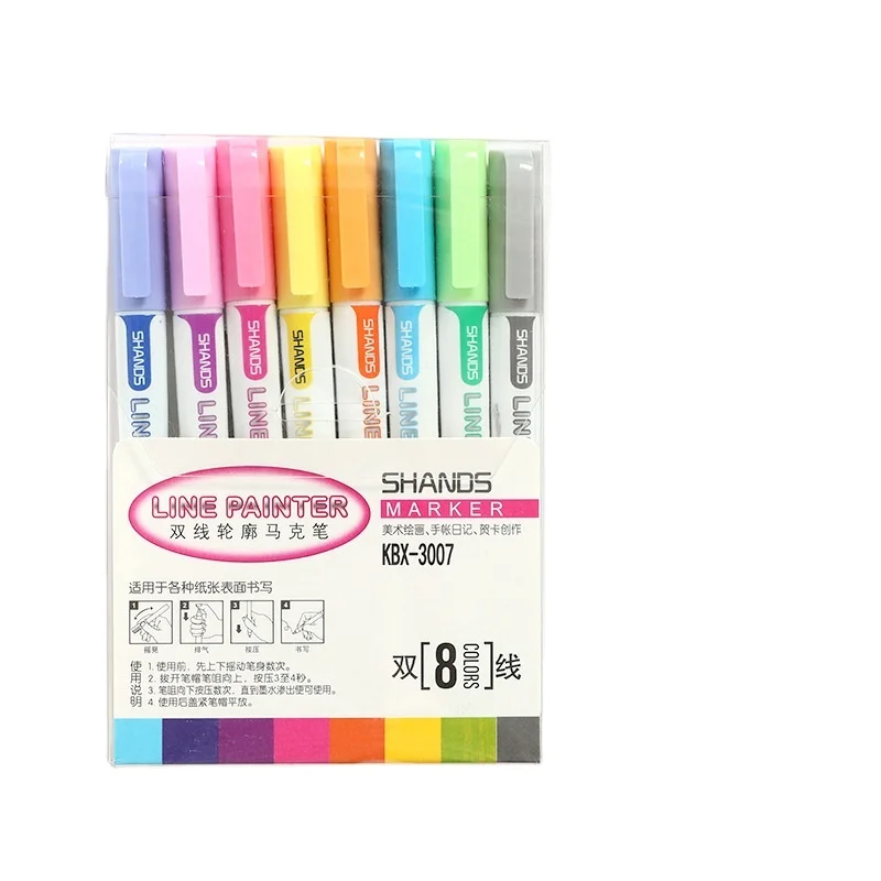 Ручка с двумя контурными линиями 24 цвета ручная копировальная ручка для газет специальная гелевая двухцветная флуоресцентная 1 шт. mark