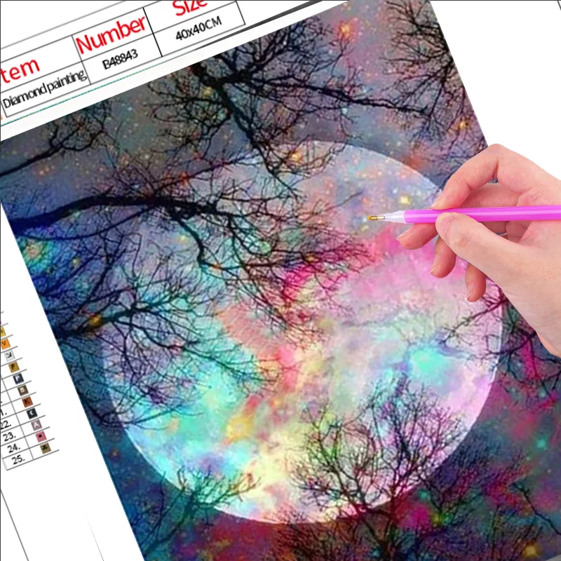 2021 new arrival 5D Diamond Painting Embroidery diy Full Round diamond Moon Pictures Diamond Scenic Cross Stitch Home Decoration