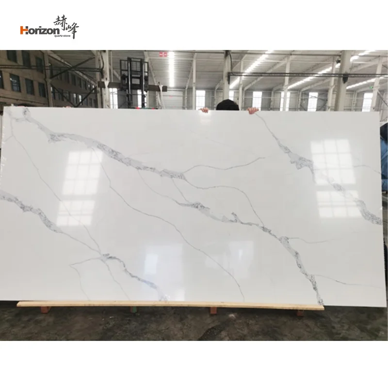  Horizon белый кварцевый камень Calacatta с золотистыми венами кварцевые кухонные столешницы