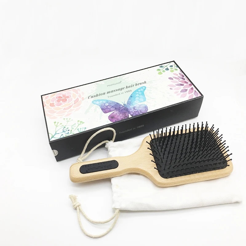 Large paddle Wooden hair brush Vanda type wooden hair brush for Scalp Massage Anti-static No Hair Tangle