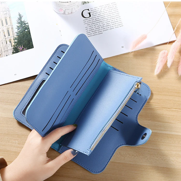 Multiple Slots Women Wallets Long Design Lady PU Leather Clutch Card Holder Ladies Purse