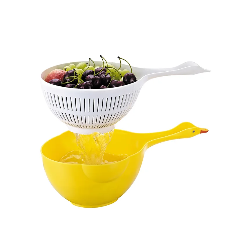Amazon Hot sell Kitchen Accessories Colander Bowl Vegetable Drain basket Plastic Sink Strainer Basket Fruit Colanders Strainers