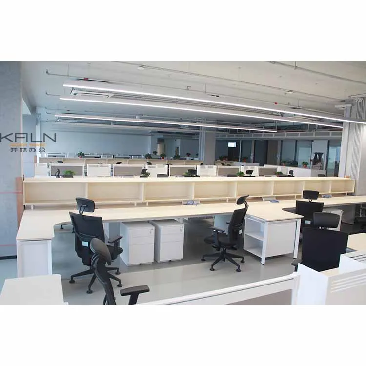 Good price 4 person cubicle desk modern design office furniture workstation customized green material with metal adjustable legs