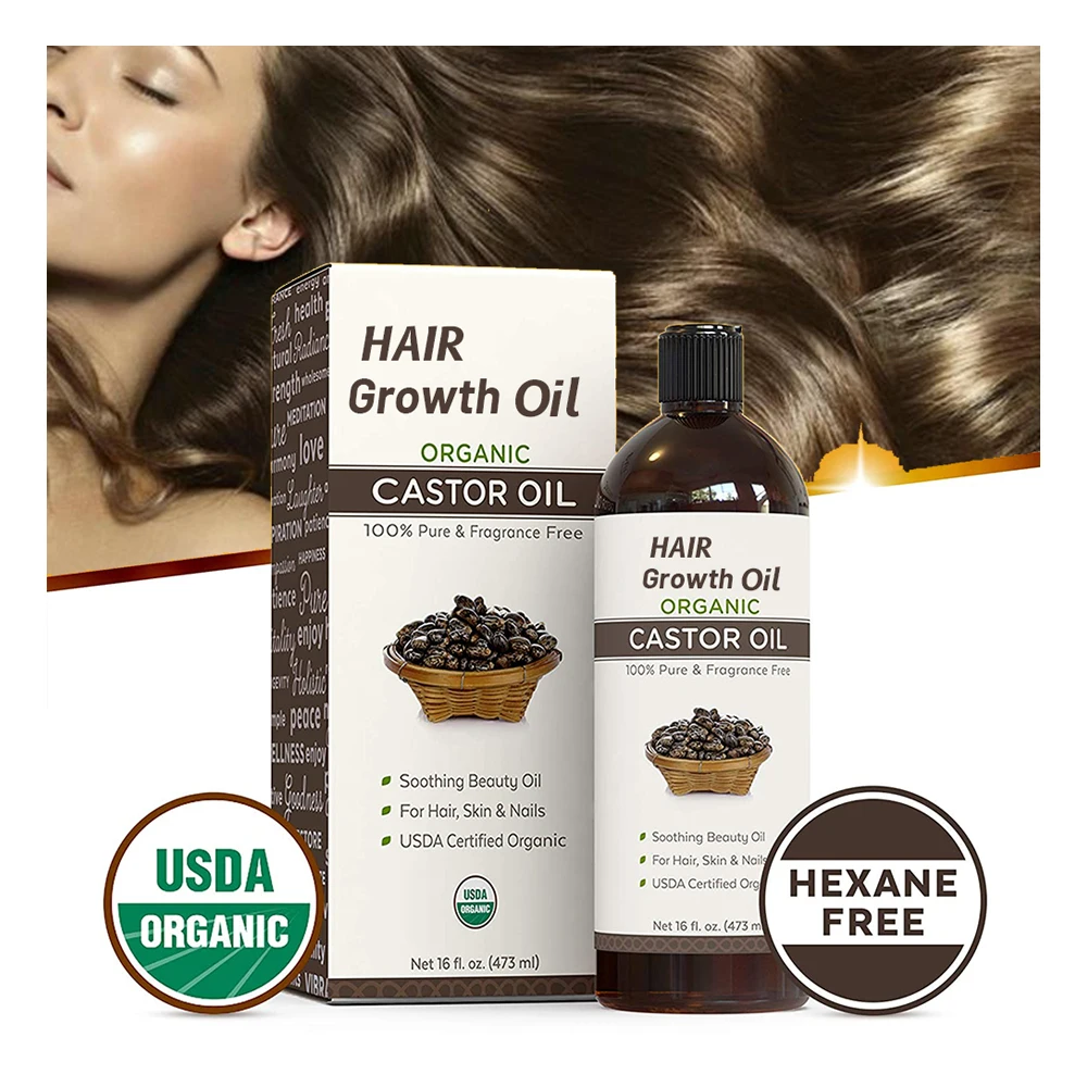 Private Label Natural Castor Oils Fast Strenthening Repair Organic Hair Growth Oil