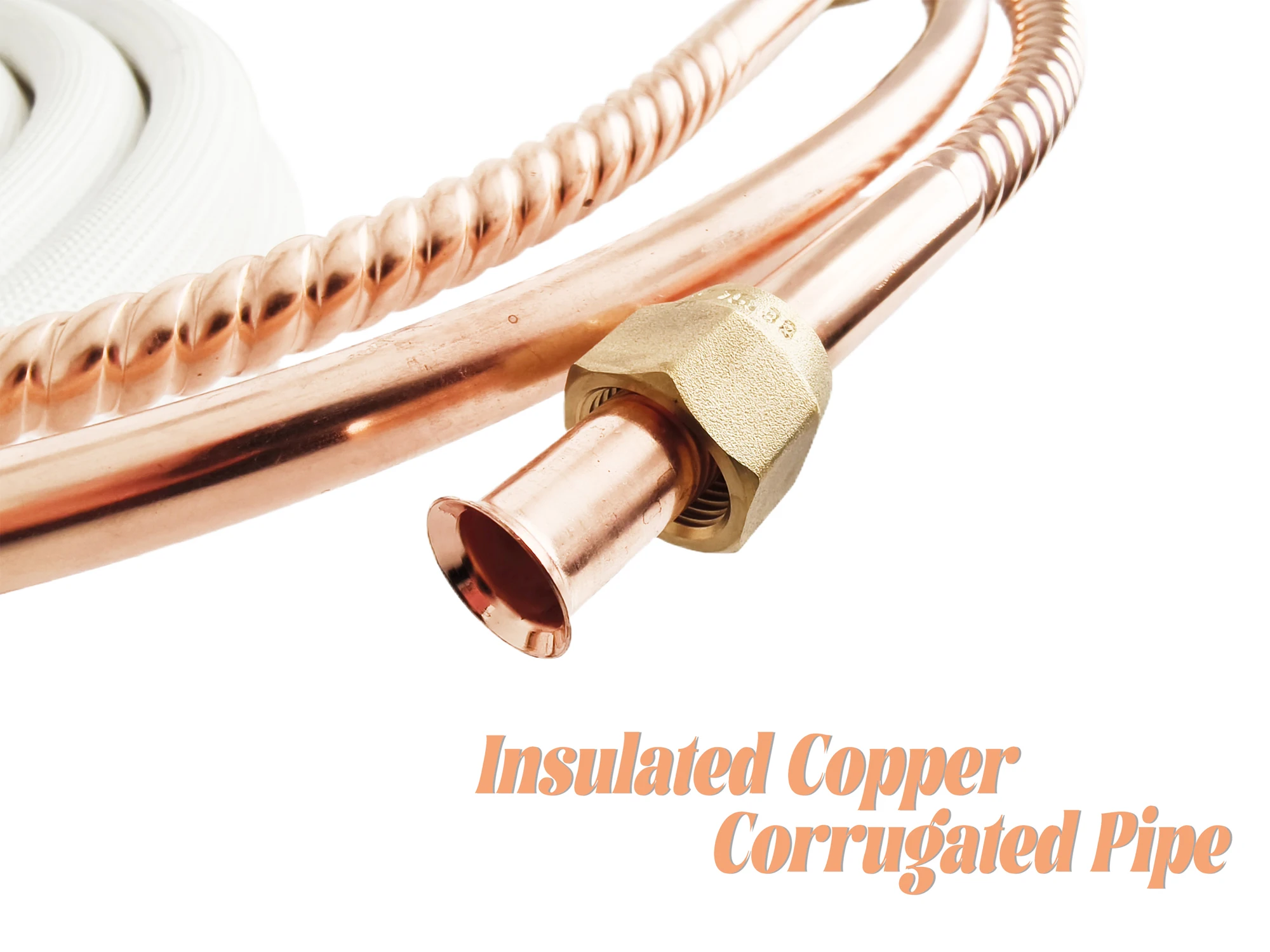 Corrugated copper pipe cutter for refrigeration 3m 5m 20m 1/4 3/8 pair insulated split pancake coil ac  Spiral pipe high quality
